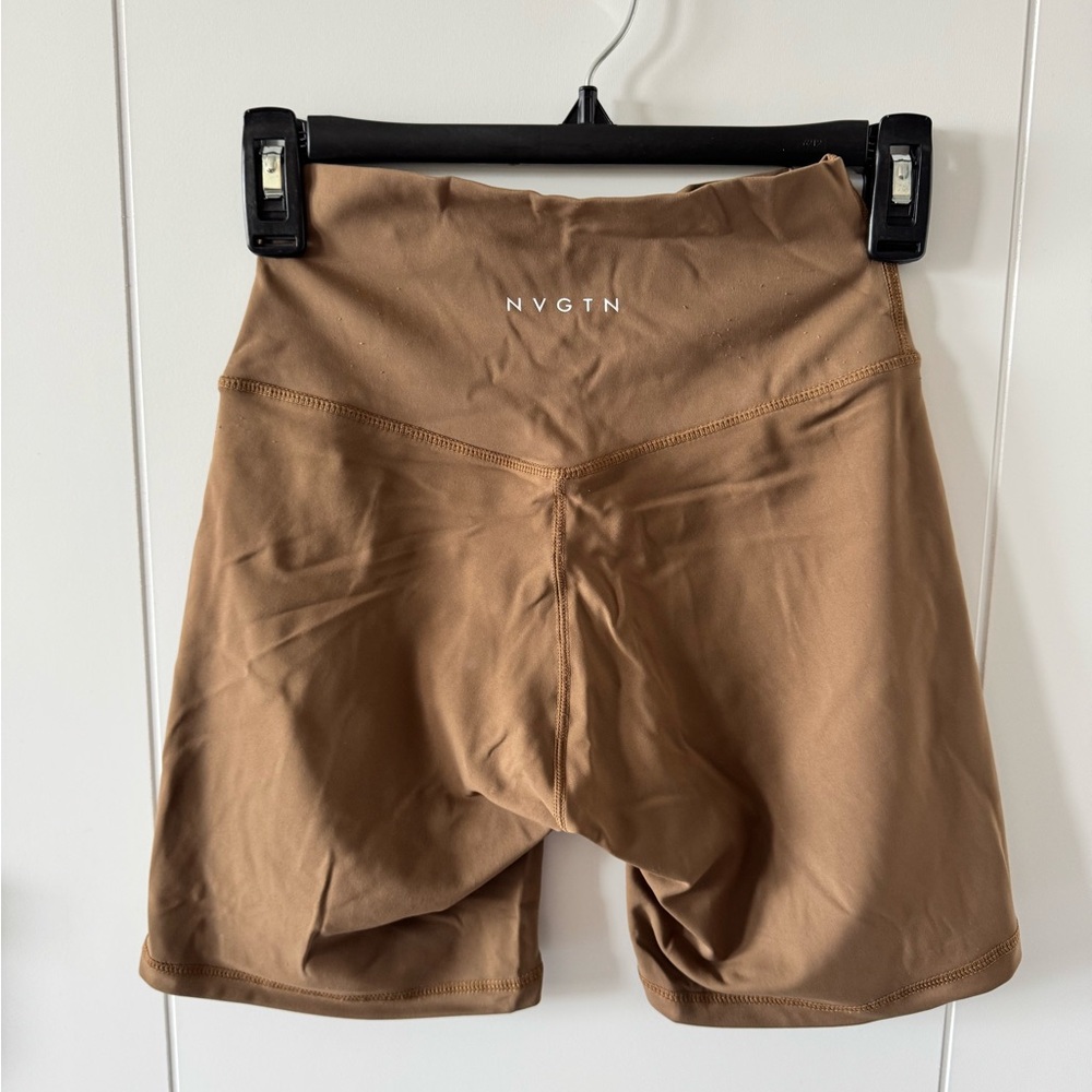 NVGTN Tan Bike Shorts High-Waisted Fitted Design